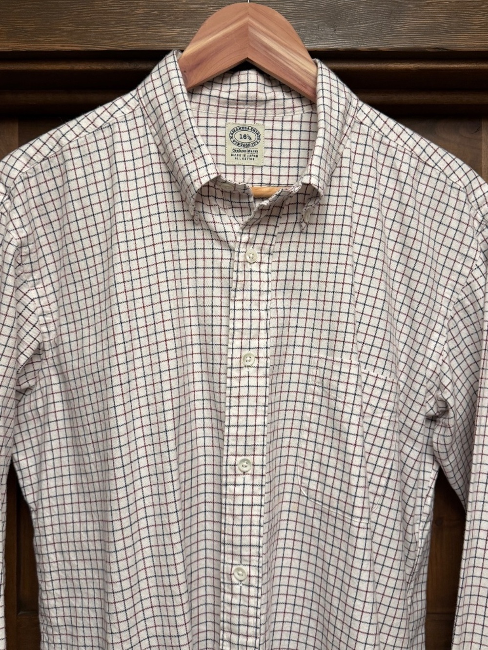 Kamakura Shirts Vintage Ivy Tattersall Flannel Button Down Large 16.5